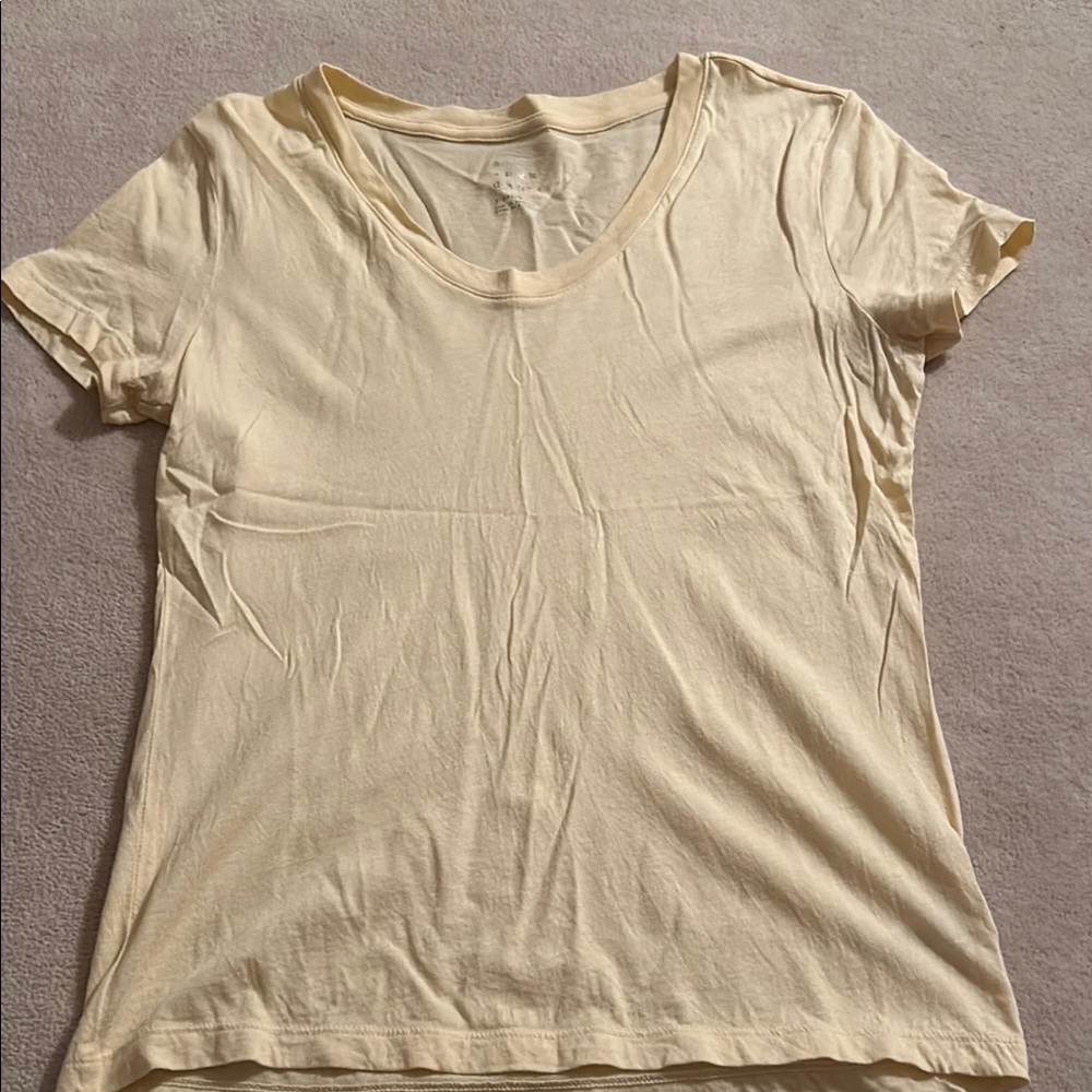 Target Yellow Fitted Short Sleeve T-Shirt with Crew Neck